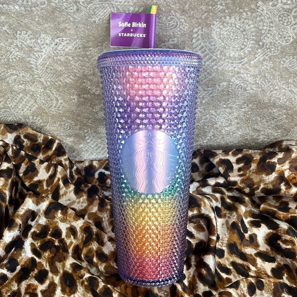 Brand New Starbucks x Sofie Birkin Iridescent Rainbow Studded 24oz Venti Tumbler - Picture 1 of 16